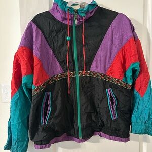Vintage 80s 90s Windbreaker Jacket Mom Vibes